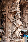 The great Chola temples of Tamil Nadu - the Sri Meenakshi-Sundareshwarar Temple of Madurai. the Pudu-mandapam occupied by brass merchants and tailors  